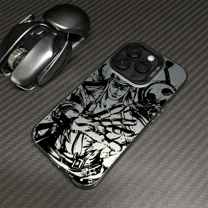 O-one Piece мультфильм Zoro для iPhone 15 14 13 12 11 Pro Max XS Max X XR 7 8 Plus 6S Модный Красочный серебристый чехол для телефона