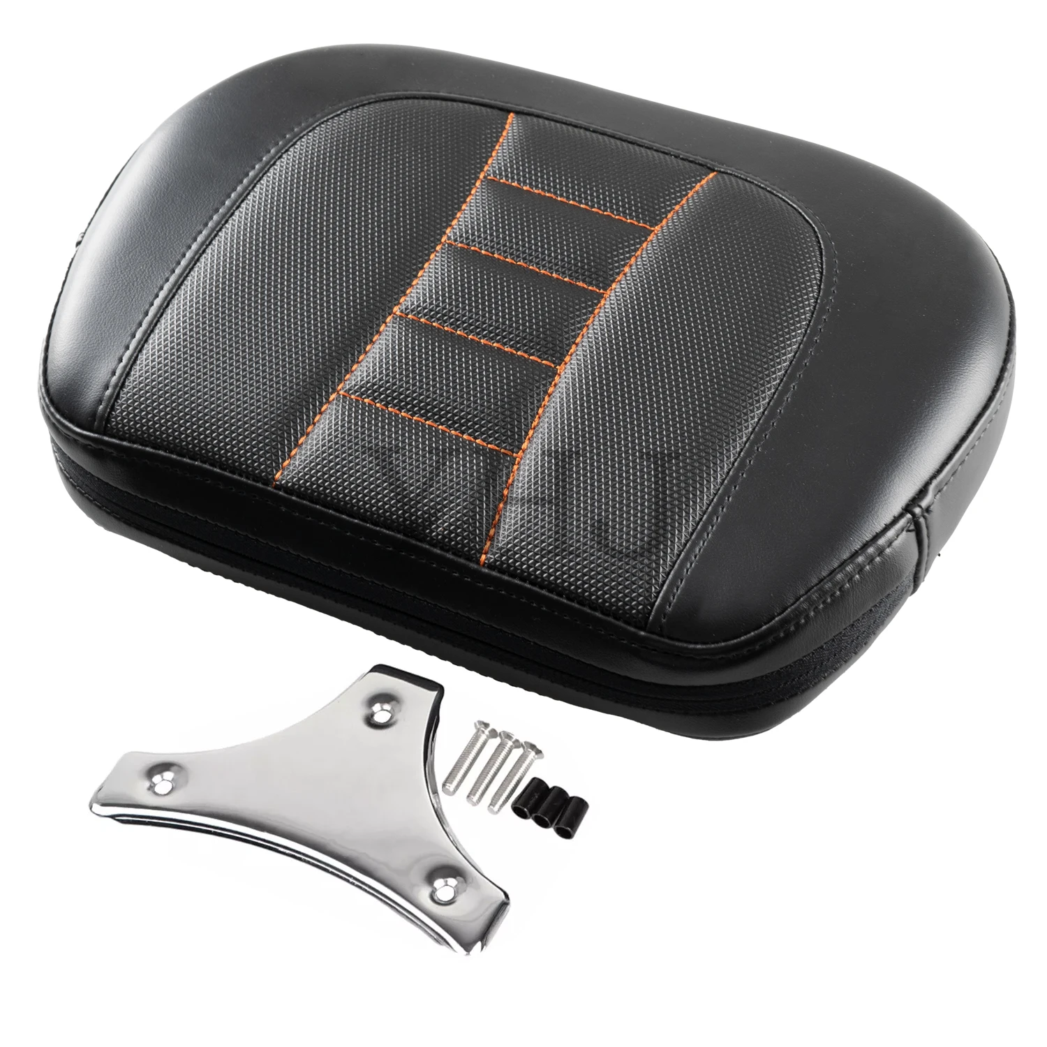 Фото Мотоциклетная пассажирская спинка Sissy Bar для Harley Touring CVO Street Bob Road King Electra Glide 1997-2024, хромированный кронштейн №5
