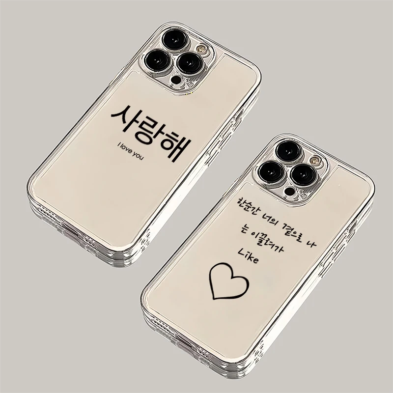 Чехол для телефона Ins Korea Cute Cat Words для Apple iPhone 16, 15, 14, 13, 12, 11 XS X XR mini Pro Max Plus, прозрачный космический чехол