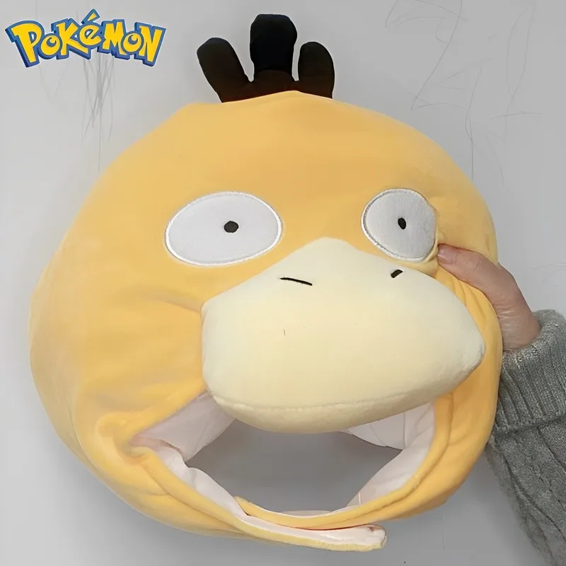 Головной убор с покемоном Psyduck, головной убор, головной убор, Желтая утка, мягкая кукла, подушка, реквизит для фото, Рождественский подарок на день рождения
