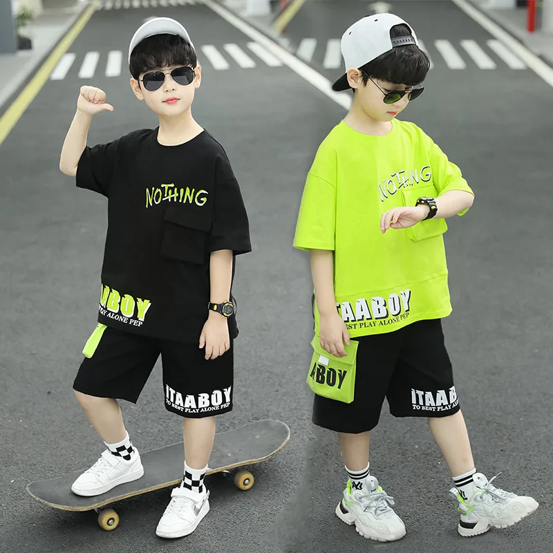 Baju Musim Panas Laki-laki Bar Kaus Танак-Lengan Pendek + набор Celana 2 Buah Set Baju Танак Лаки-Laki 6 7 8 9 10 11
