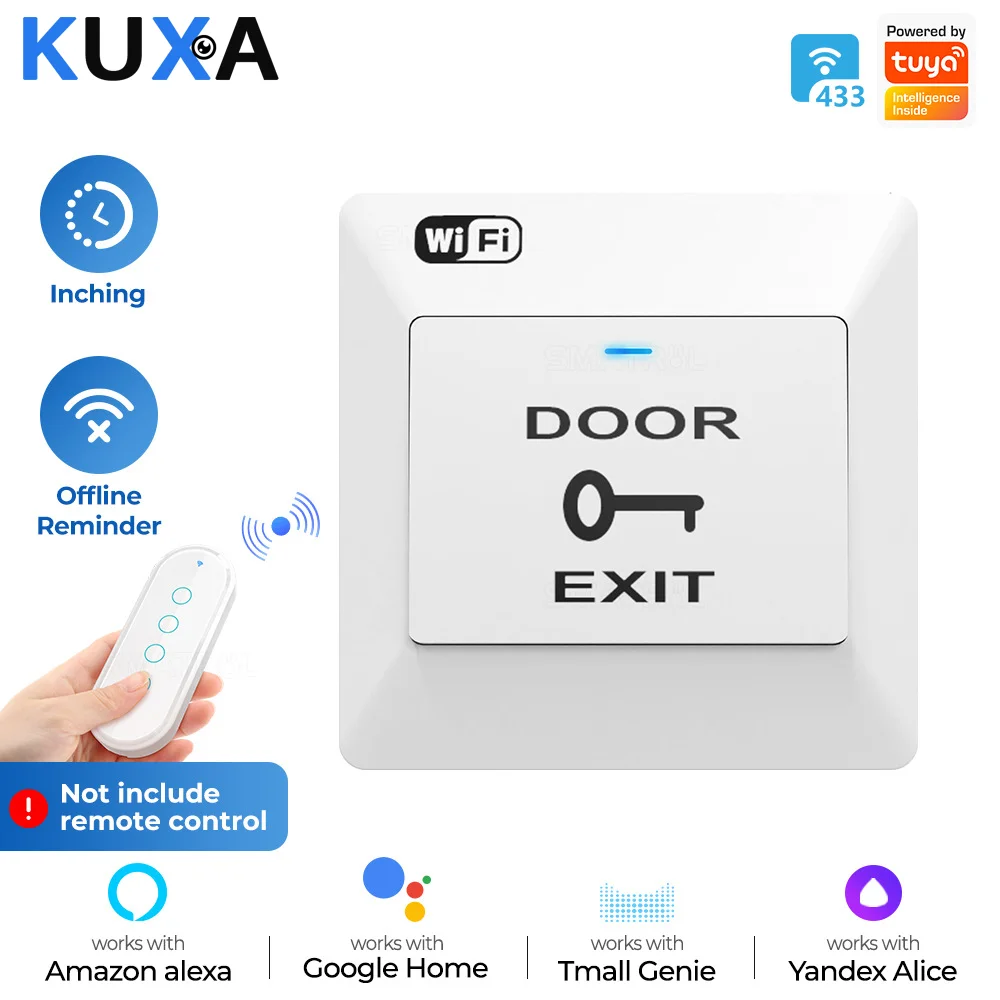 Приложение Wi-Fi Tuya или Smartlife, кнопка выхода из двери, система голосового управления, беспроводной кнопочный переключатель с дистанционным открытием двери для электронного замка