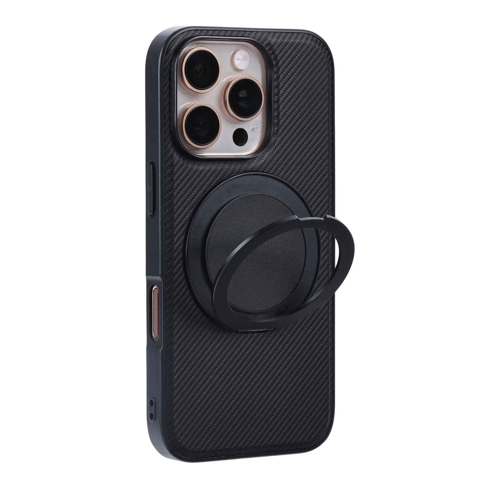 Фото Чехол-подставка с магнитным кольцом из кевлара для iPhone 16, 15, 14, 13 Pro Max Plus, противоударный чехол в стиле милитари 360 °   Демпфирующий вращающийся чехол Magsafe №3