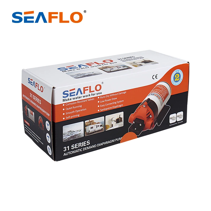 Фото Seaflo 12 В постоянного тока 80-160PSI 5,5 л/мин 24 В постоянного тока электрический мембранный насос повышающий водяной насос высокого давления для запотевания №3
