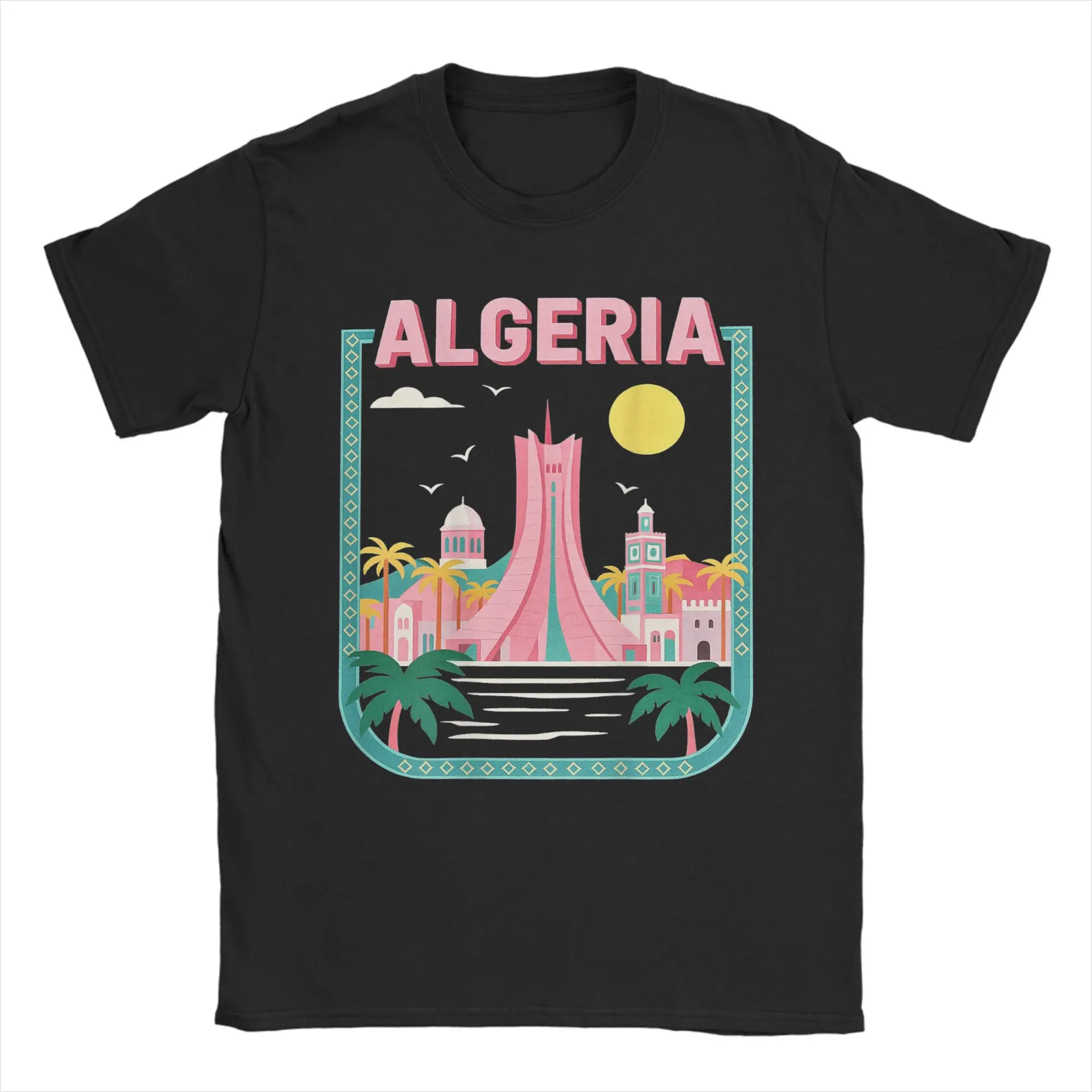 Креативные футболки Algerie Algeria с принтом au dos, мужская футболка с круглым вырезом из 100% хлопка, футболка с короткими рукавами, одежда больших размеров