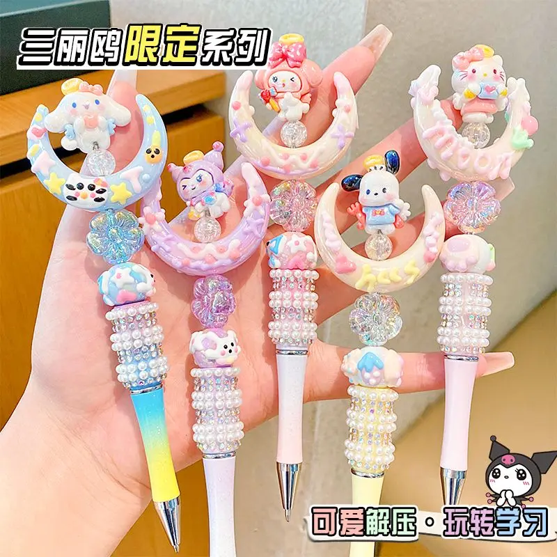 Kawaii Sanrio Кристалл сверкающий алмаз вращающаяся нейтральная ручка Милая мимелоди коричная девушка мечтательная Kt мультфильм школьные принадлежности