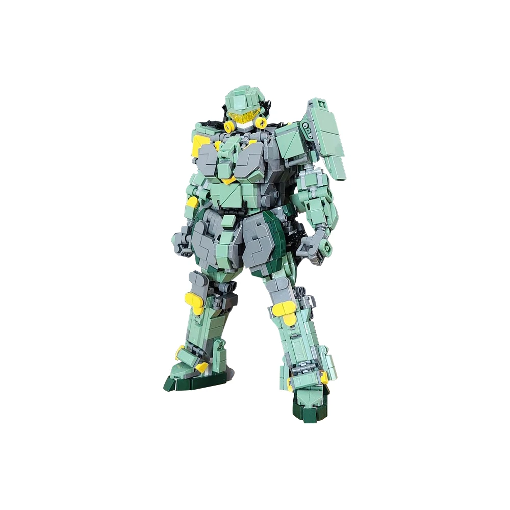 Фото MOC-186351 Mech версия, зеленый Тип 2, модель, кирпичи, броня, механическая фигурка, строительные блоки, украшение, сборка, игрушка, подарок для детей №2