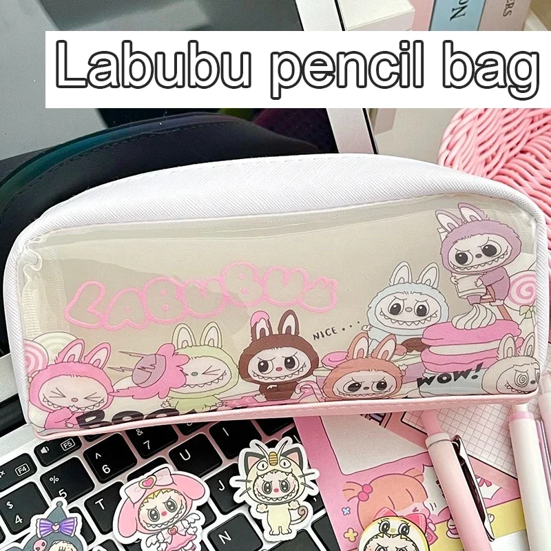 Сумка-карандаш Labubu, милый чехол для ручек, красочная мультяшная коробка для канцелярских принадлежностей, студенческая большая вместительная сумка для ручек, школьные принадлежности для хранения девочек