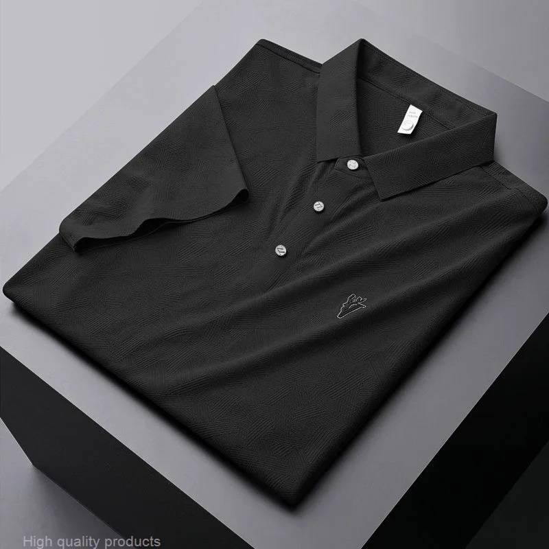 Фото Рубашка поло Kualitas Tinggi Desain Sense Jacquard Kepala рубашка поло Pria Lengan Pendek 2023 Musim Panas Bar Kasual Paul №4