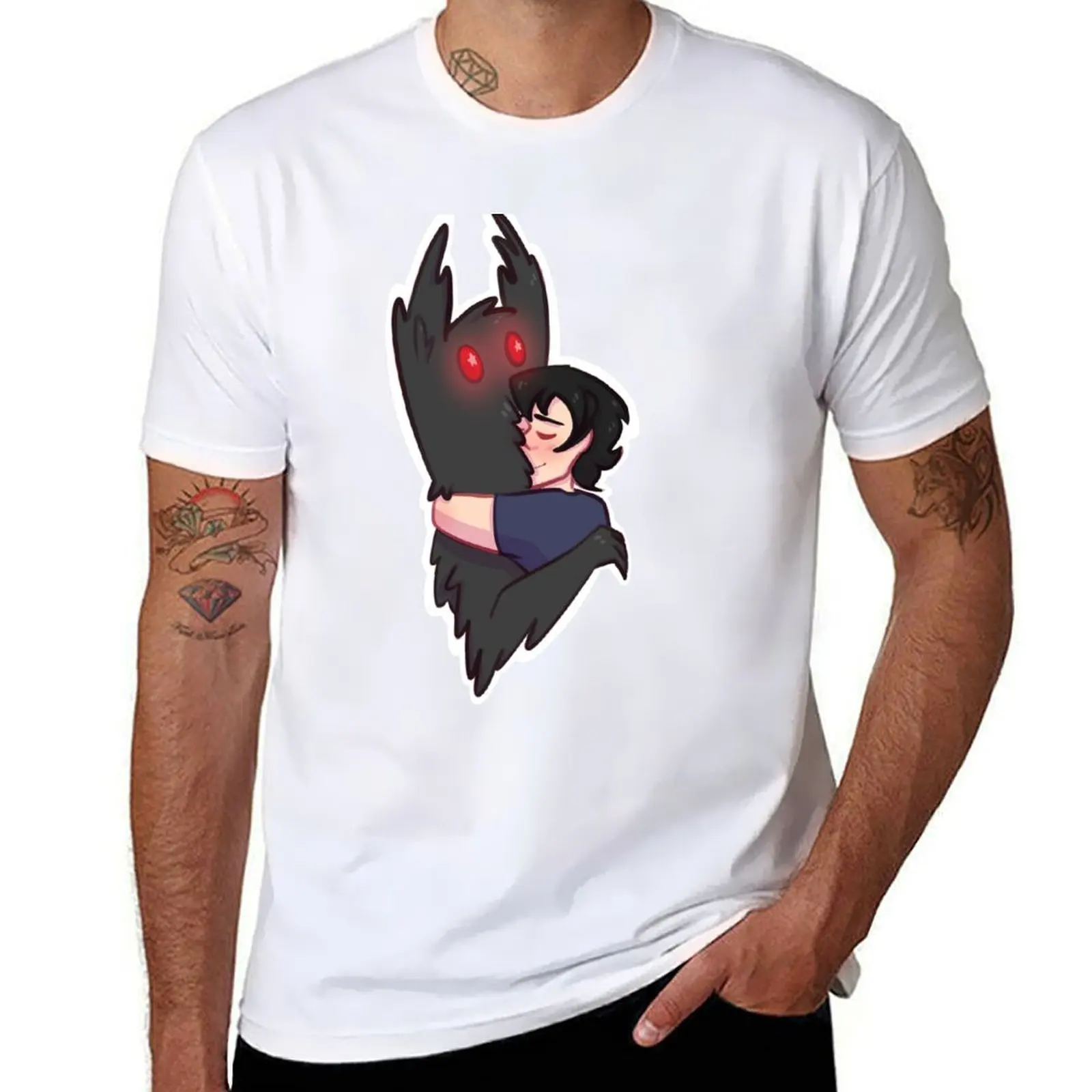 Футболка KEEF LOVES MOTHMAN, мужская футболка, хлопковые высококачественные футболки с рисунком для мужчин, футболка