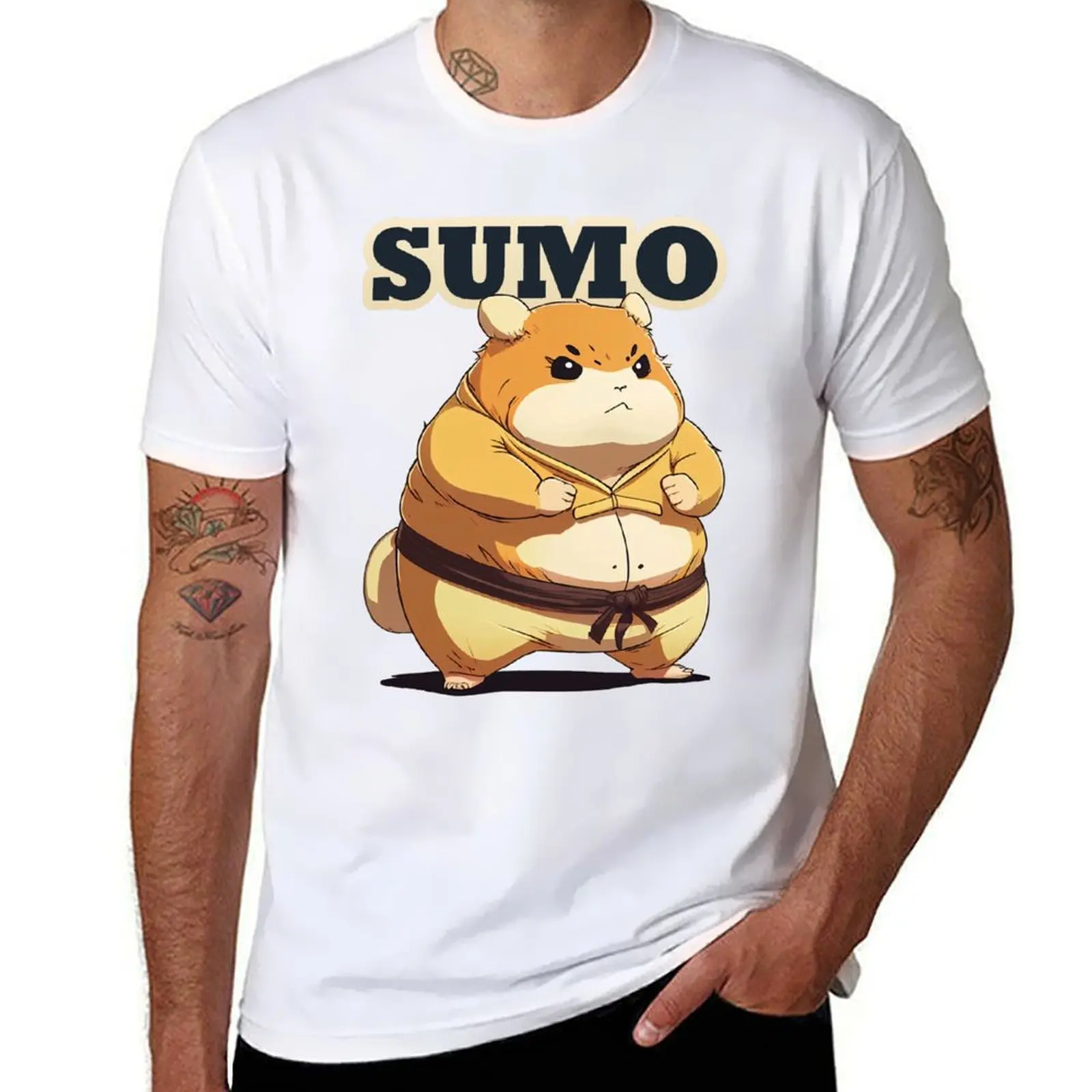 Футболка Hamster Sumo Wrestler Yokozuna Rikishi Sekitrori с принтом, мужские футболки, дизайнерская футболка