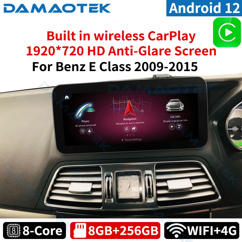 Автомагнитола DamaoTek, Android 12,0, 10,25 дюйма, для Mercedes Benz E Coupe C207 Coupe E200 E230 E260 RHD 2009-2016, 2 двери, Android авто