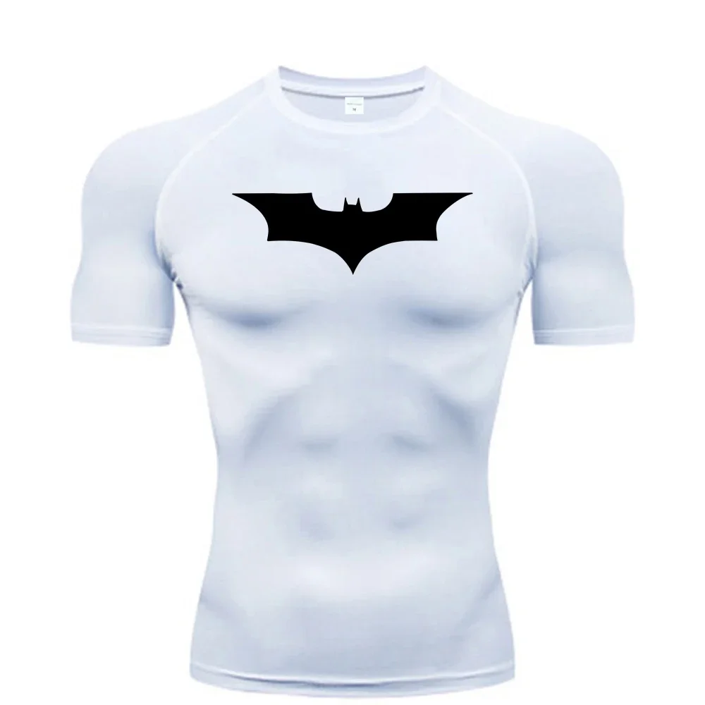 Фото Мужская плотная футболка с 3D принтом Hot Bat, компрессионная футболка для бега, тренажерный зал, фитнес, бег, круглый вырез, быстросохнущая мужская футболка с короткими рукавами №4