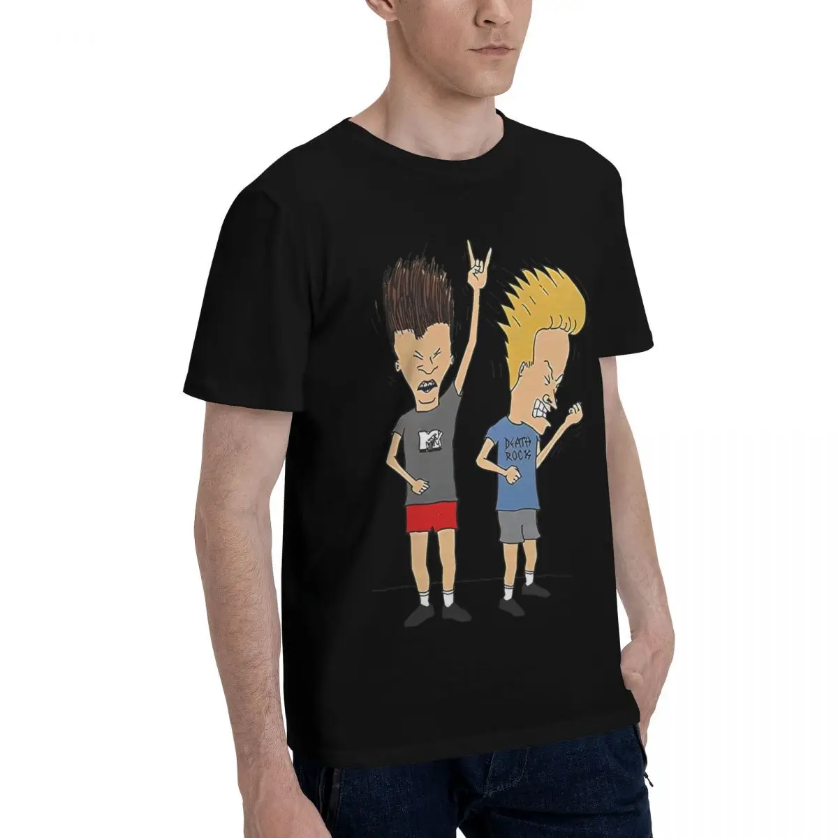 Фото Beavis & Butt-Head, 100% хлопок, повседневные дышащие мягкие всесезонные удобные винтажные забавные футболки Ugus, мужские футболки, мужские подарки №2