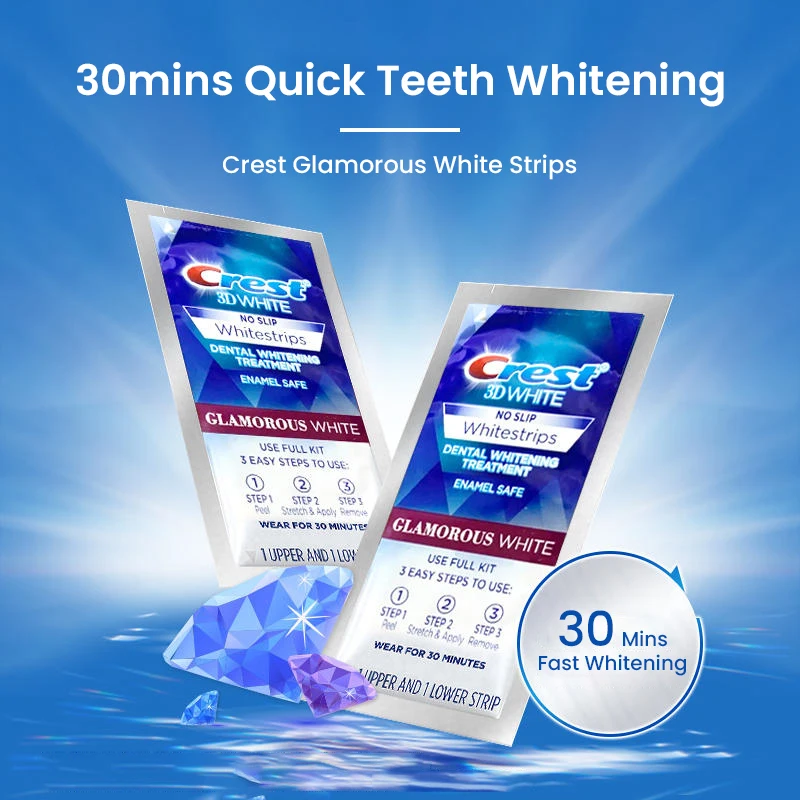 Фото Crest 3D Whitestrips Dental Bleach полоски для отбеливания зубов гламурные белые полоски для отбеливания зубов отбеливание зубов 5/7/14 лечение №5