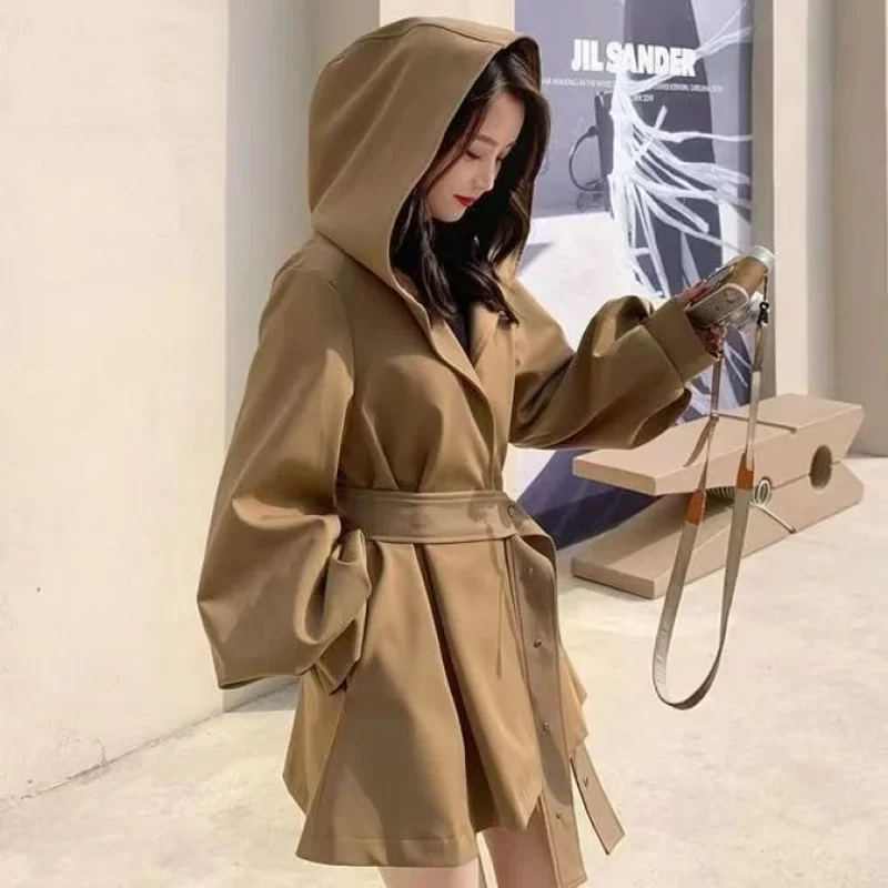 Фото Женский плащ в корейском стиле Chichooded, весна-осень, Новое поступление, повседневный британский модный рукав Petitelantern №2