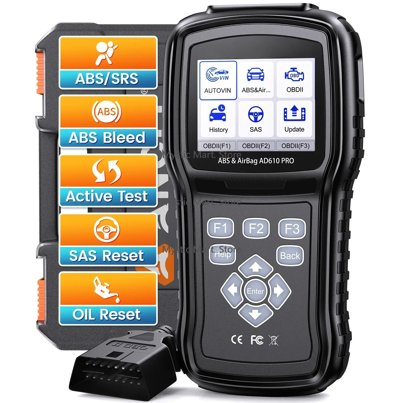 ANCEL AD610 Plus OBD2 автоматический сканер SAS считыватель кодов двигателя ABS инструмент сброса для диагностики автомобиля