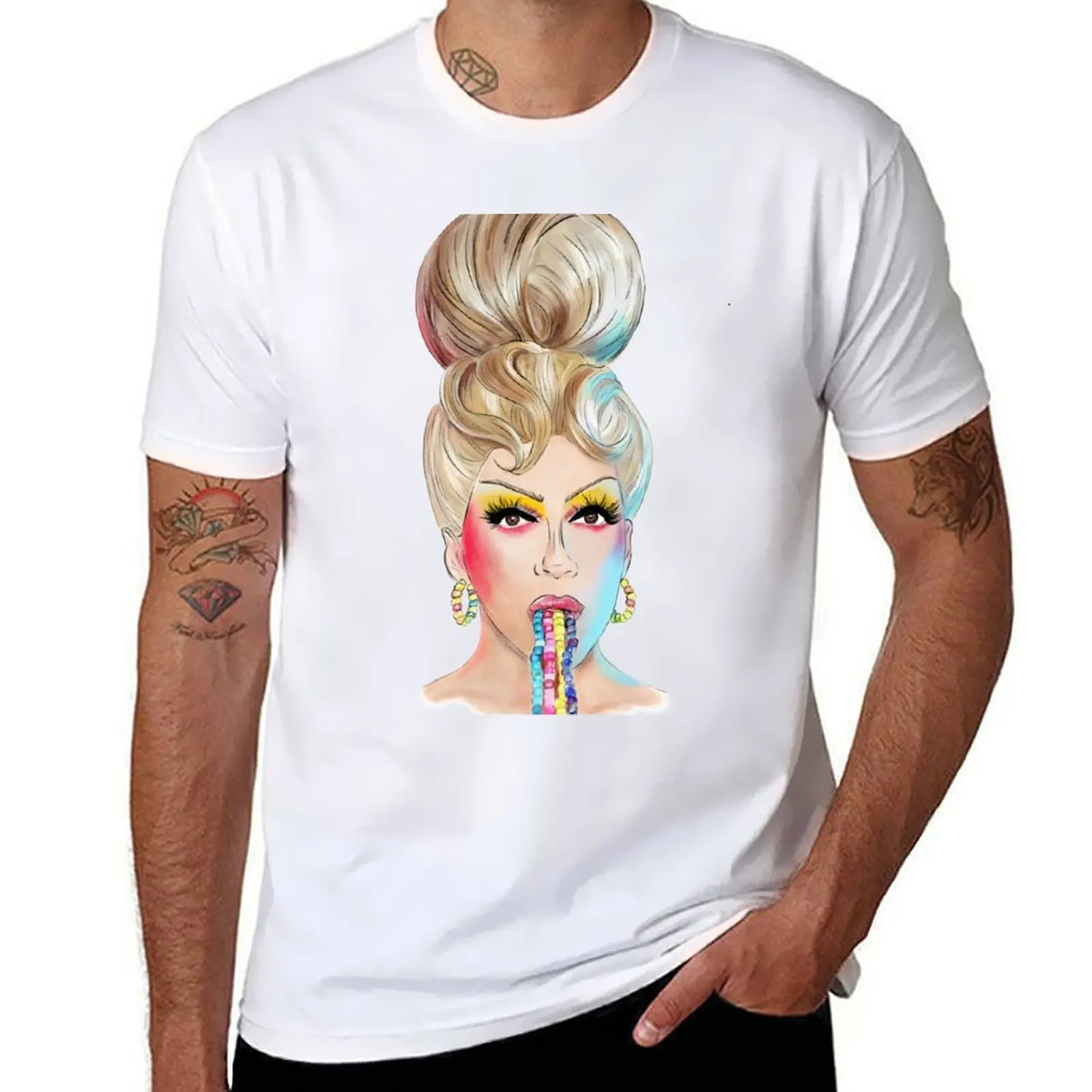 Rosé - Beads Look - футболка Drag Race, мужская футболка, тяжелые хлопковые футболки для мужчин, белая футболка