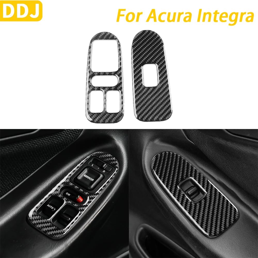 Аксессуары для Acura Integra 1994-2001, панель переключателя стеклоподъемника из углеродного волокна, декоративное оформление автомобиля