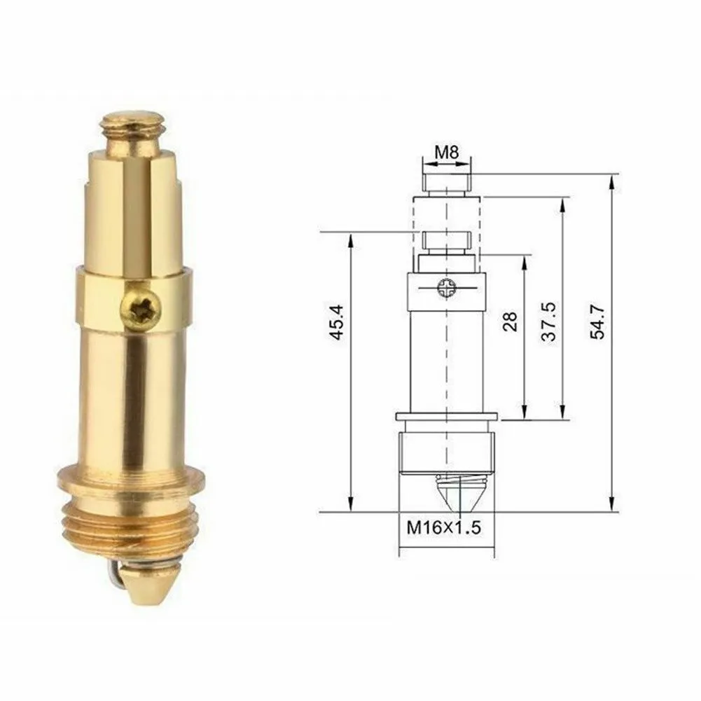 Винт с затылкой Clack, латунный нажимной болт M8/M16, 1 шт., щелчок для раковины, внутренняя пружина для отходов, пружинный сердечник, толстое покрытие