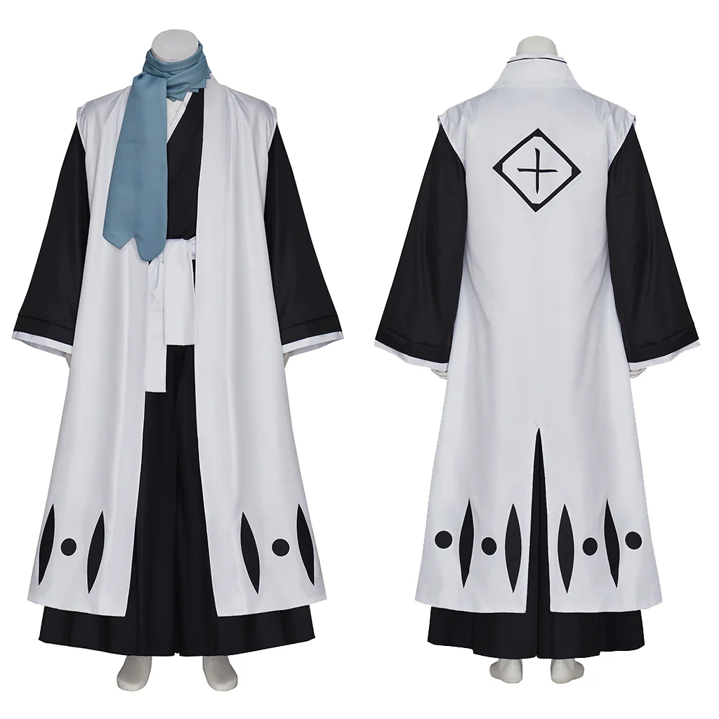 Аниме Hitsugaya Toushirou Косплей Костюм Gotei 13 Косплей Униформа Японский самурай Кимоно Костюм 10-го капитана Хэллоуин