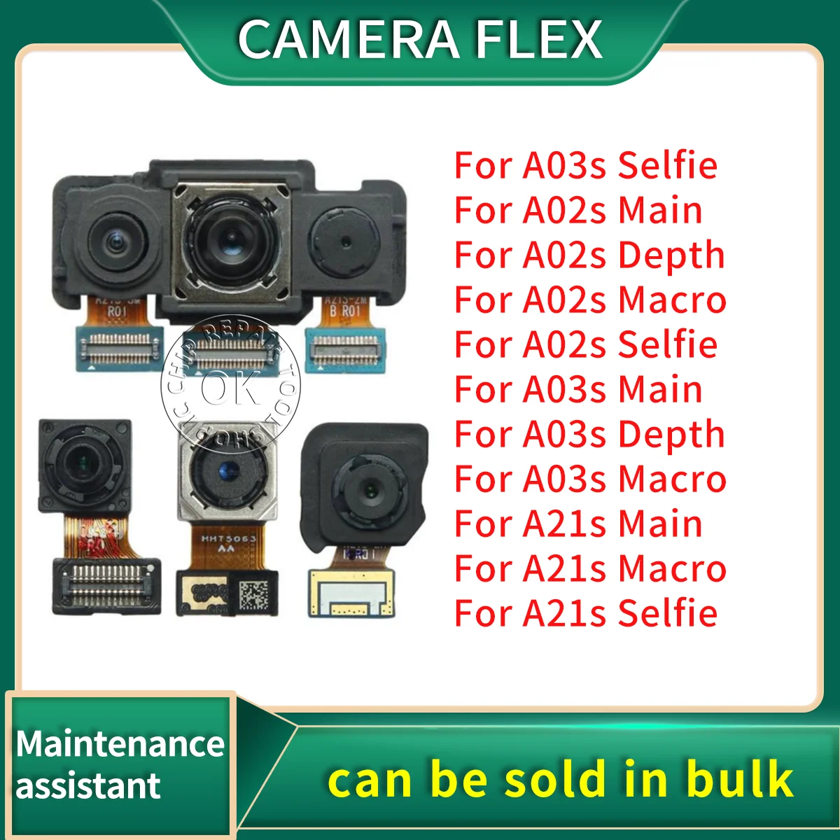 Фронтальная селфи Основная камера для Sam A02s A03s A21s A025 A037 A217 задняя телефото ультраширокая глубина макро гибкий кабель