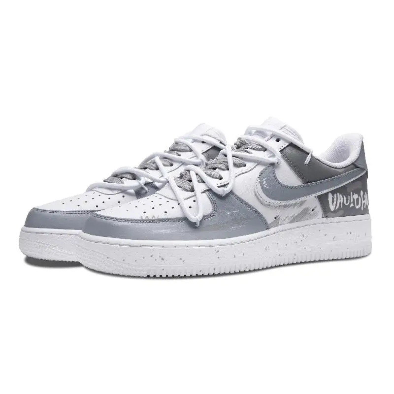 Фото 【Настроить】Nike Air Force 1 Обувь для скейтбординга Мужские низкие белые кроссовки CW2288-111 №3