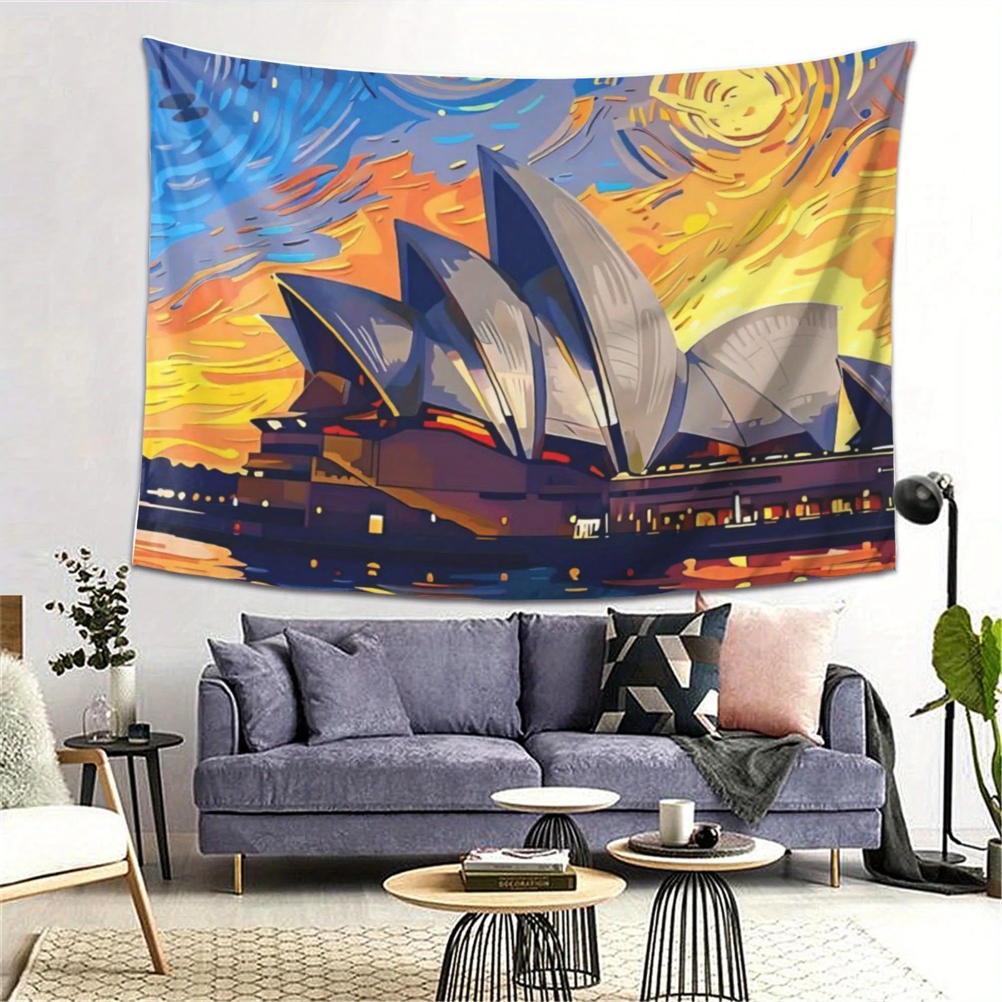 Фото Гобелен Sydney Opera House — современное настенное искусство для домашнего стиля, идеально подходит для гостиных и спален, уникальный дизайн №4