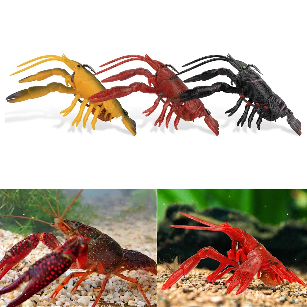 TRUSCEND 3 шт./упаковка приманка Luya Crayfish Bionic приманка TPE Luya уникальный дизайн с полым корпусом приманки креветки Лобстер мягкие рыболовные приманки