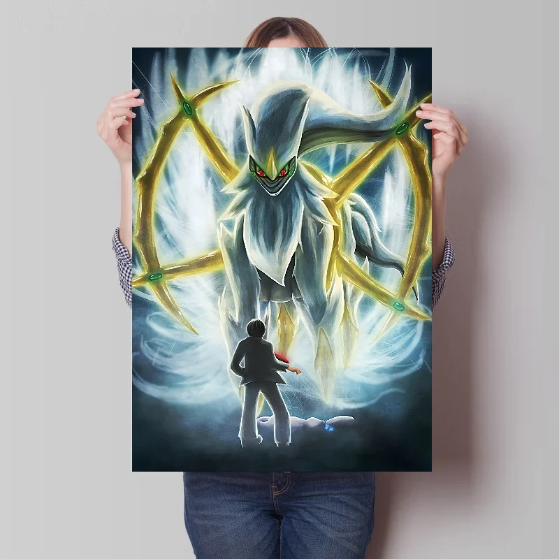 Фото Постер для детской комнаты с покемоном Arceus, настенная живопись, украшение интерьера, Картина на холсте, рождественский подарок для детей, художественное оформление для дома №2