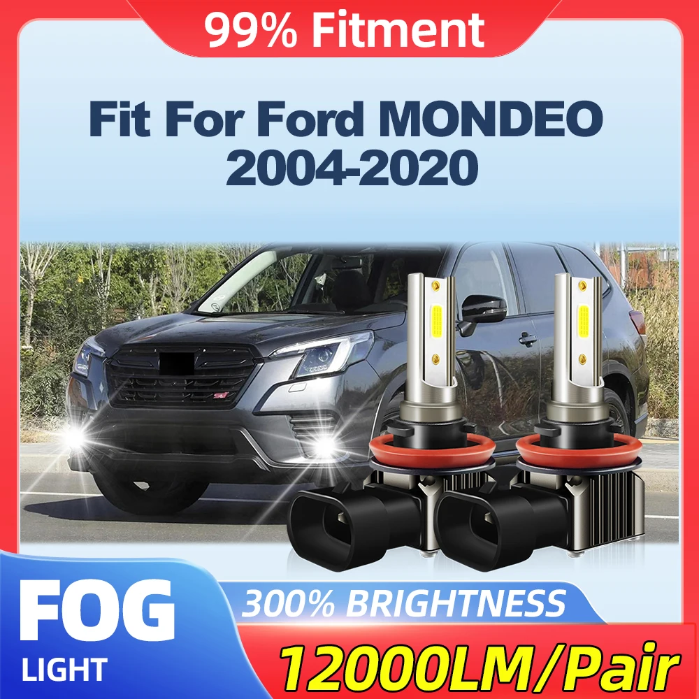 Подходит для Ford MONDEO 2004-2015 2016 2017 2018 2019 2020 100 Вт Автоматические противотуманные фары 12000LM Супер яркие противотуманные фары 6000K Белый 12 В