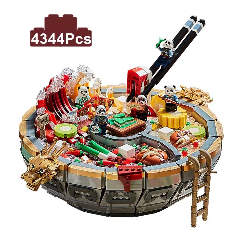 Фото 4344 шт. креативная модель микро-Сычуань Hotpot, строительные блоки, вкусная еда, украшение для дома, алмазные блоки MOC, игрушки для детей, подарок №2