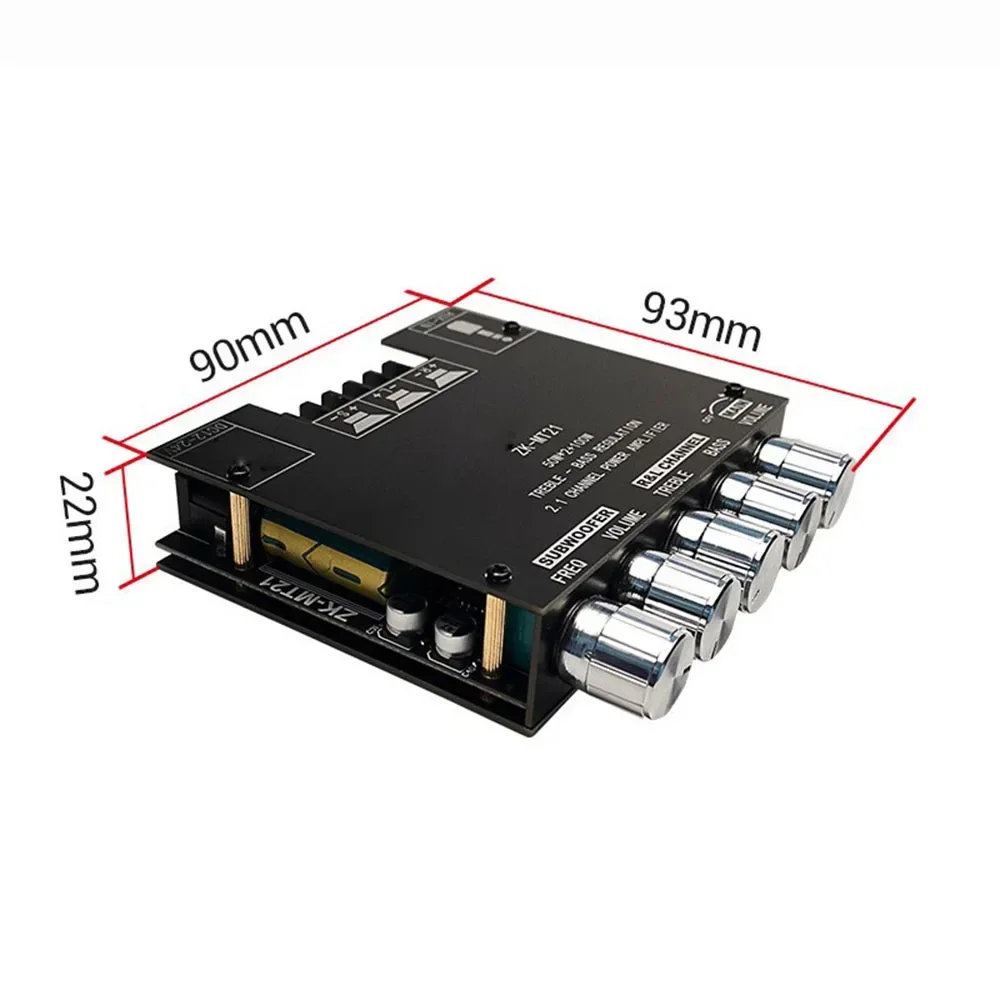 Фото ZK-MT21 2,1-канальный Bluetooth-совместимый усилитель сабвуфера, плата 50 Вт X 2 + 100 Вт, плата стереоусилителя мощности, бас-усилитель AUX №4