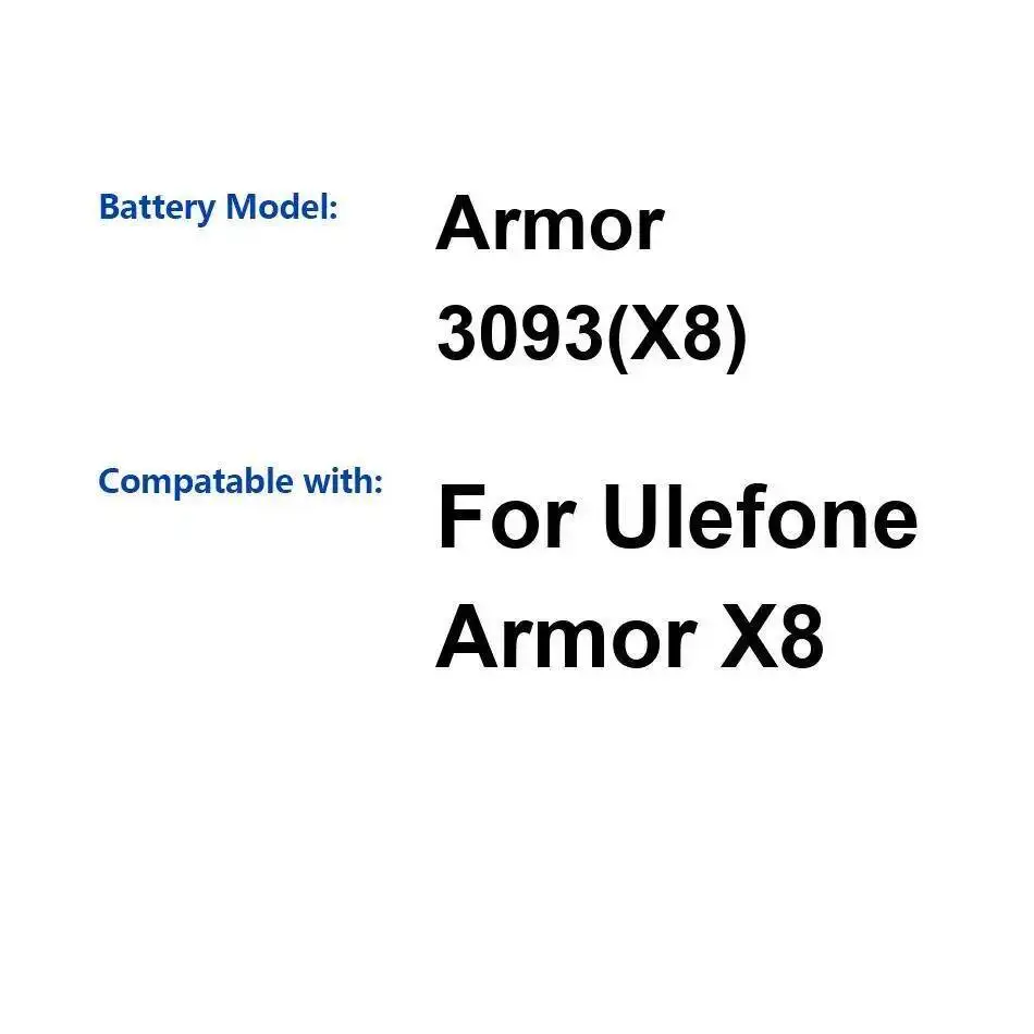 Прочный аккумулятор для мобильного телефона Ulefone Armor X8 3093 емкостью 5080 мАч