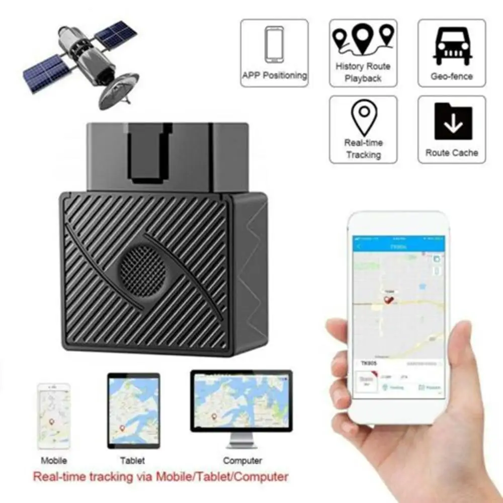Obd / Obd2 Gsm Автомобильный GPS-трекер Gprs Lbs / Gps-локатор слежения положения Отслеживание в реальном времени Geo - Сигнализация превышения скорости заграждения