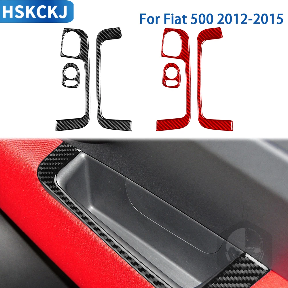 Для Fiat 500 2012 2013 2014 2015 Аксессуары из углеродного волокна интерьерная дверь автомобиля Наклейка модификация украшение