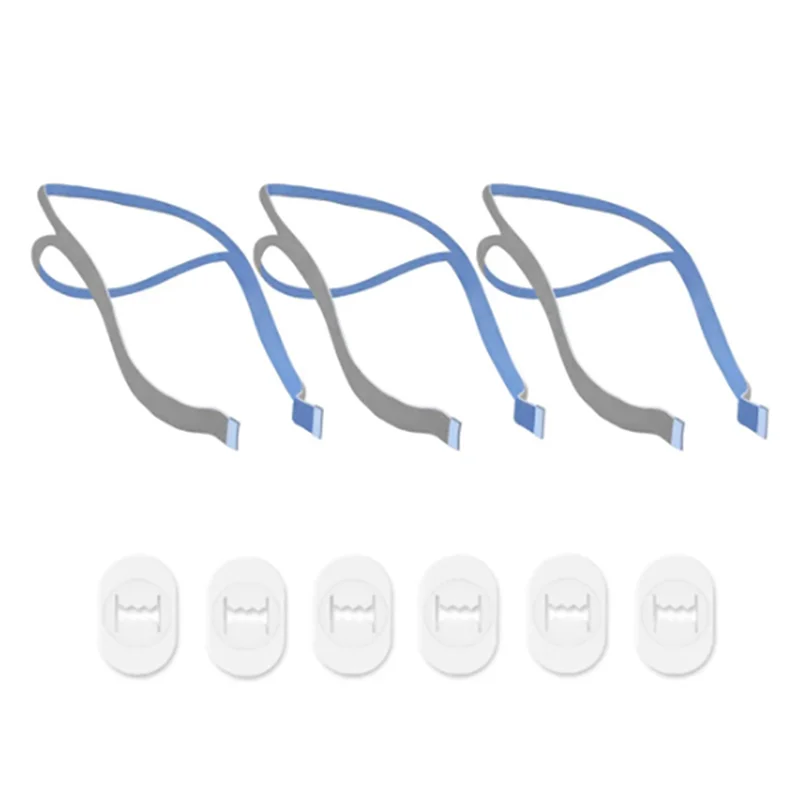 Фото 3 шт. сменные головные уборы для носовой подушки P10, ремни для маски CPAP с 6 регулировочными зажимами №3