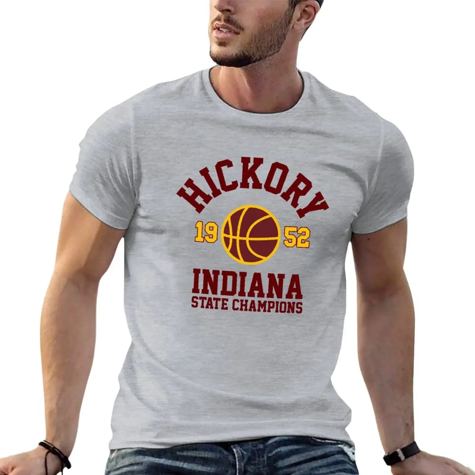 Футболка Hickory Huskers State Champs 1952, корейская мода, черные футболки, забавная футболка, мужская одежда
