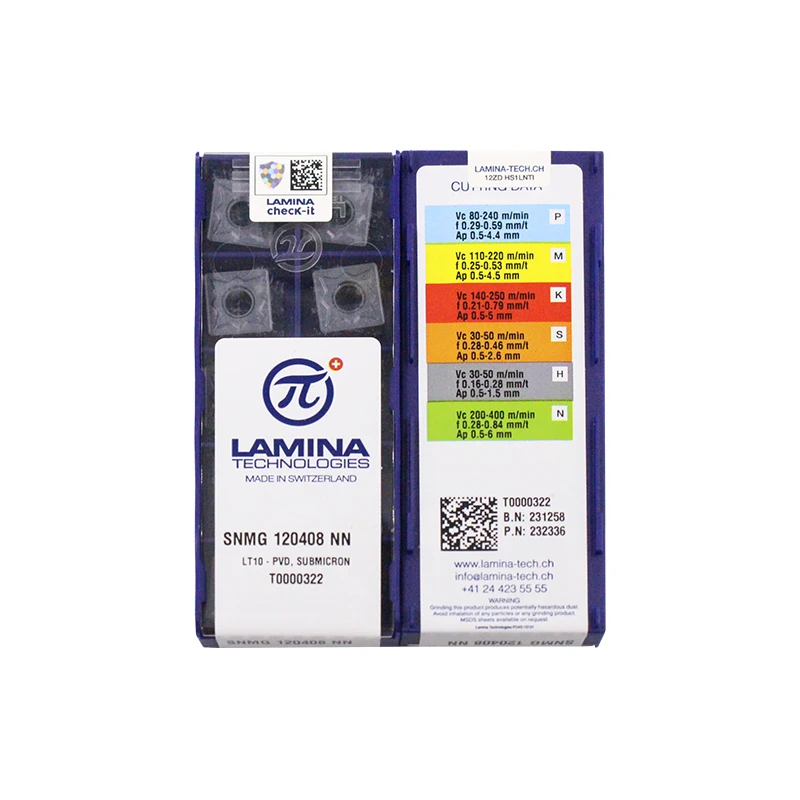 10 шт. LAMINA 100% SWISS Original SNMG120408-NN LT10 SNMG120412-NN LT10 режущие инструменты из карбида вольфрама Токарные вставки с ЧПУ