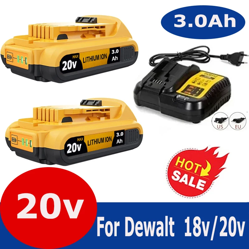 Сменный литий-ионный аккумулятор 20 в 3 Ач DCB203 для DeWalt 18 в 20 вольт, литий-ионные батареи макс. DCB206 DCB205 DCB204 dcb200электроинструменты