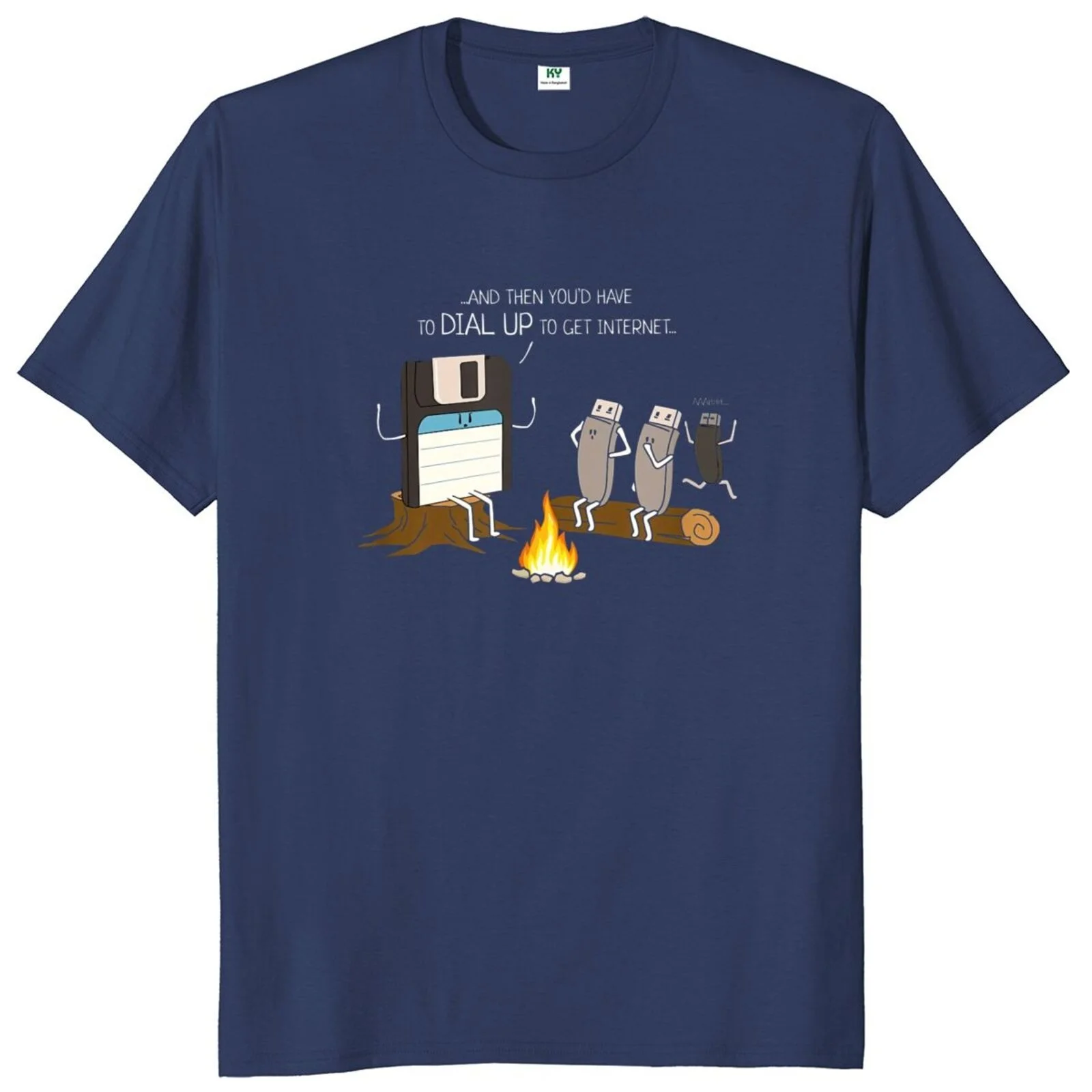 Фото Api Unggun Tales Of Dial Up Internet Kaus Humor Geek Desain интернет Lucu Kaus Kasual Katun Lembut Premium Uniseks №4