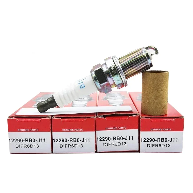 Фото 4/6 шт. двойная иридиевая свеча зажигания 12290-RB0-J11 DIFR6D13 для Honda CR-Z City Jazz GK5 1,5 л LEA1 LEA3 L15A автомобильные свечи №2