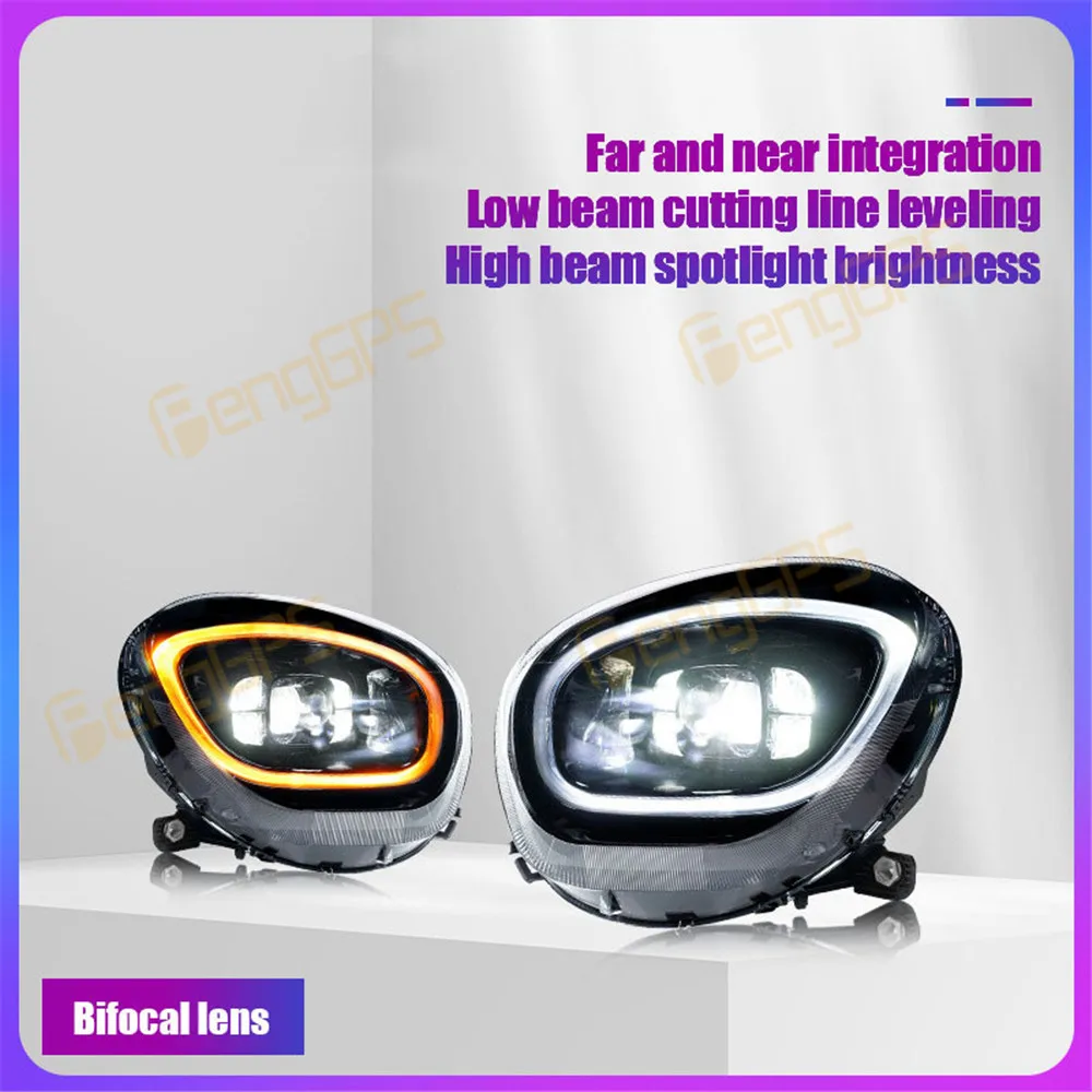 Фото Для BMW Mini R60 2010-2016 светодиодная фара с двойным объективом в сборе фара Модифицированная RGB семь цветов модификации №4