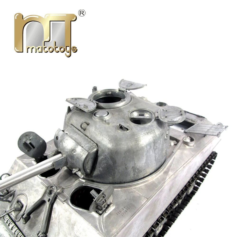 Полноразмерный металлический танк на радиоуправлении M4A3 116 ГГц, имитация инфракрасной стрельбы с дистанционным управлением и отдачей, готовая модель военной колесницы, 2,4 (art.: 3920c4a1b52a3) - 3920c4a1b52a3