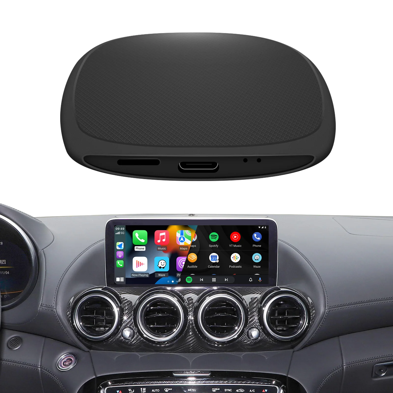 Беспроводная коробка Apple CarPlay Android Auto Ai с Android 11 12 13 Smart YouTube Netflix Tiktok для автомобиля, проводной Carplay