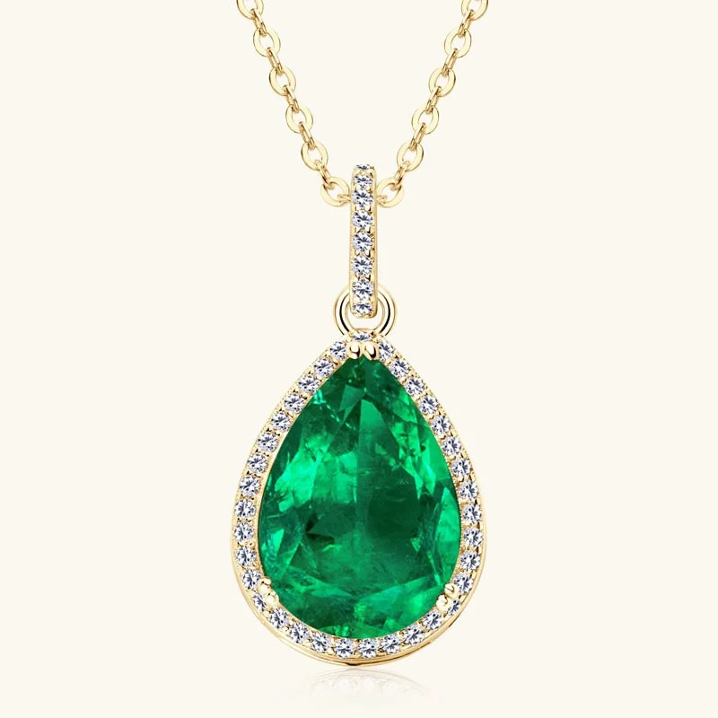 Фото ZFSILVER модное модное серебро s925, роскошное изумрудное простое ожерелье с каплями воды, очаровательные женские аксессуары, вечерние ювелирные изделия, подарки PGS-459 №5