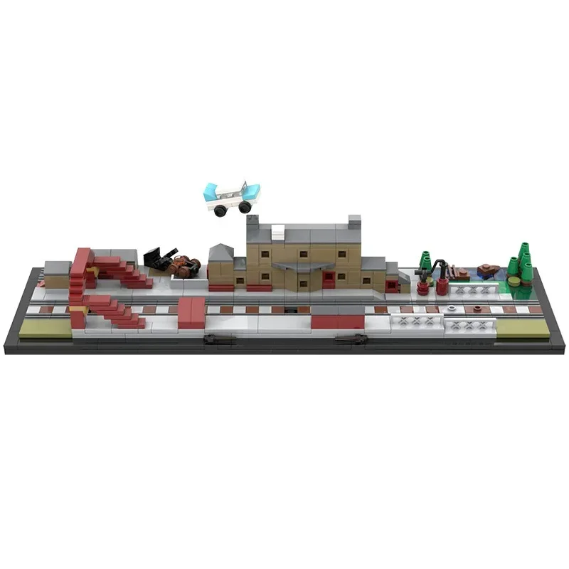 Фото Серия фильмов, сцена поездного станции, Skyline, строительные блоки MOC-31632, волшебный мир, поезд, трек в сборе, модель-головоломка, детская игрушка в подарок №2