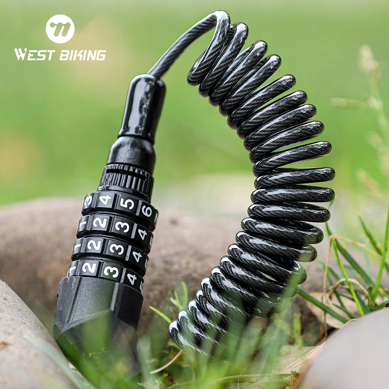 Замок на велосипедный шлем WEST BIKING, 4-значный мини-замок с защитой от кражи, для мотоциклов, скутеров, сумок