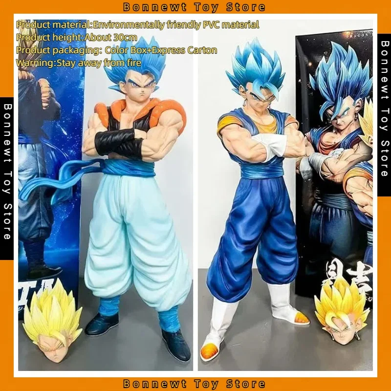 Dragon Ball Z 30 см Фигурки Gogeta Фигурка с двумя головками Dbz Манга Фигурка Аниме Статуя Gk Модели Куклы Игрушки Подарки
