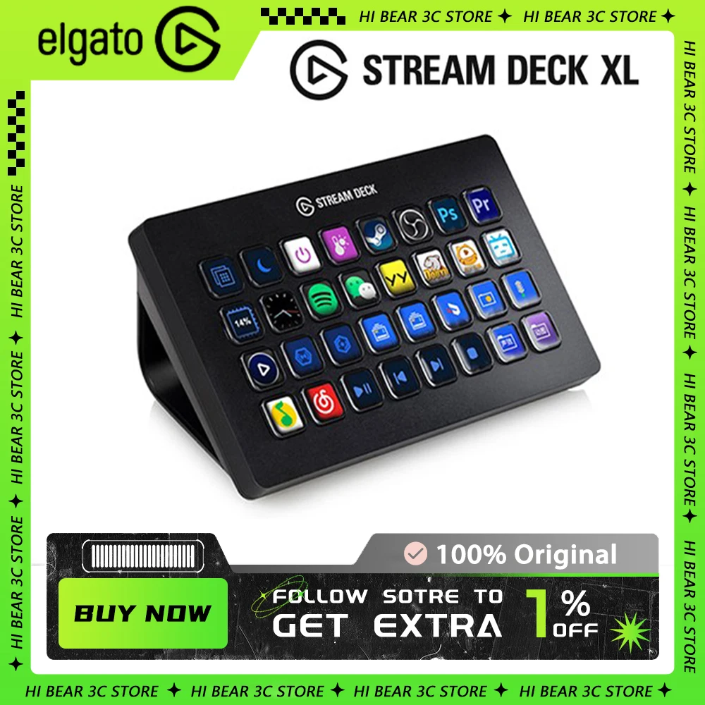 Многофункциональная консольная панель Elgato Stream Deck XL, 32-клавишная настольная мини-клавиатура, дизайнерская прямая трансляция PS PC Gamer